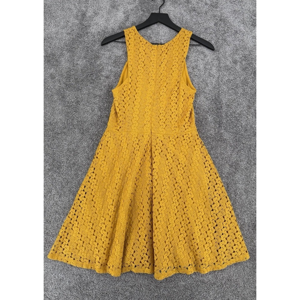 Mustard Yellow Lace Skater Dress Boho Cottagecore Festival Mini M Xhilaration